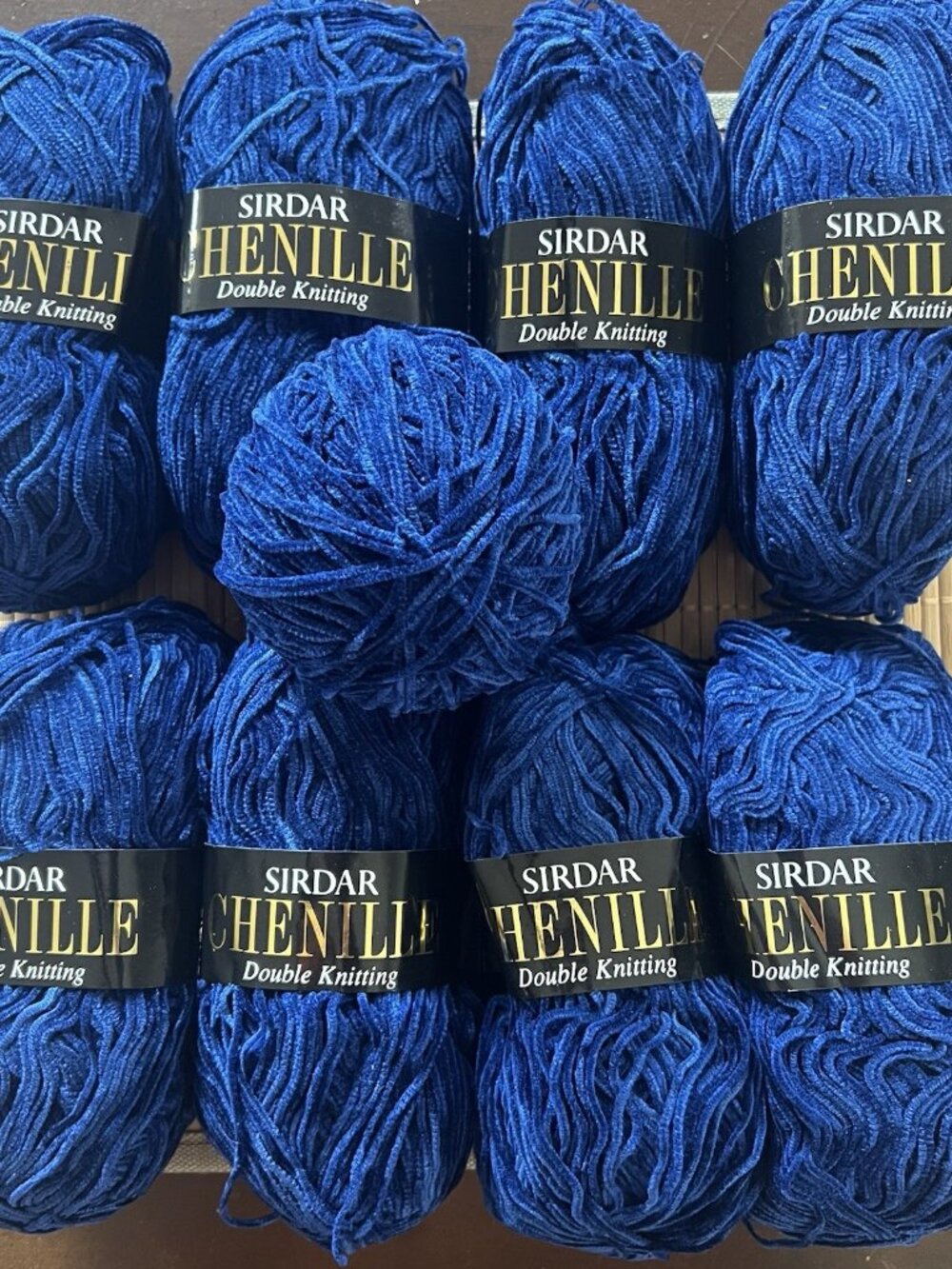 Sirdar Chenille Double Knitting Yarn Blue Acrylic Nylon 169 Yard 9 Skein Pattern
